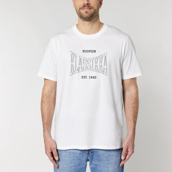Klassikka Unisex Squeeze T-paita, White