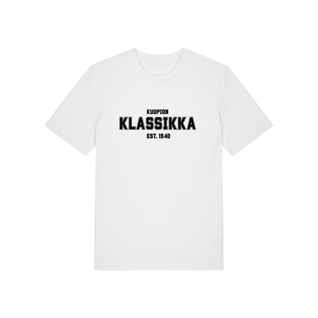 Klassikka Unisex College T-paita, White