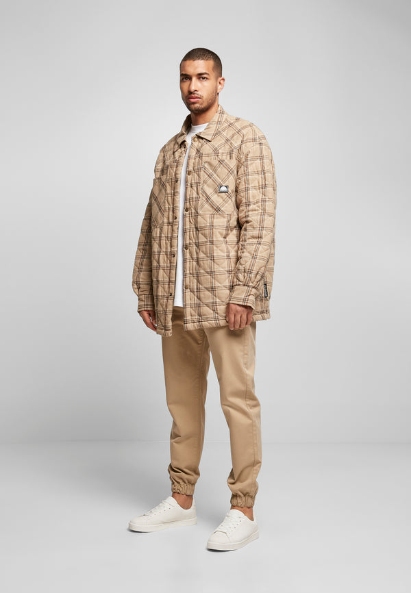 Southpole Flannel Quilted Shirt Jacket, Sand