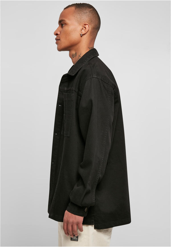 Southpole Oversized Cotton Shirt, Black