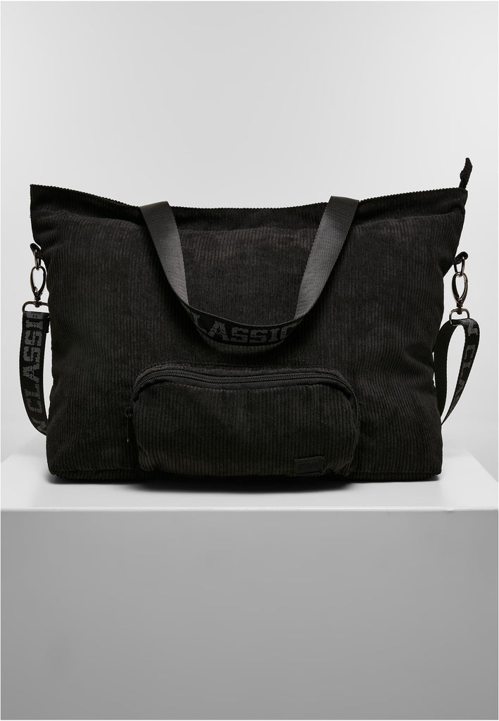 Corduroy Tote Bag, Black