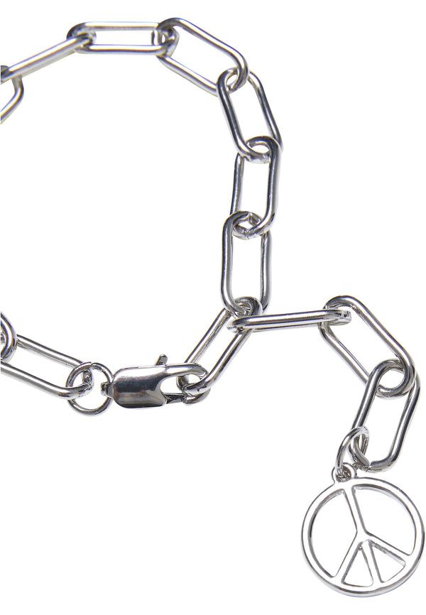 Y Chain Peace Pendant Bracelet