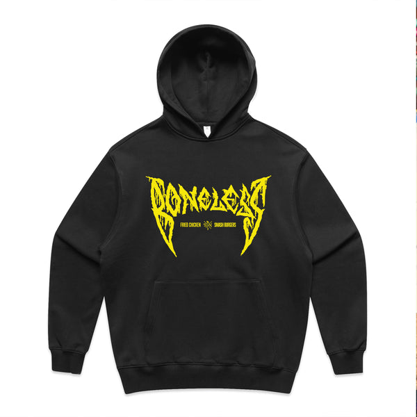 BONELESS HOODIE, Musta/keltainen