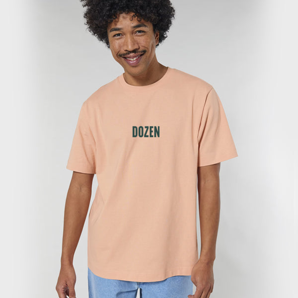 DOZEN Logo Relaxed T-paita, Peach