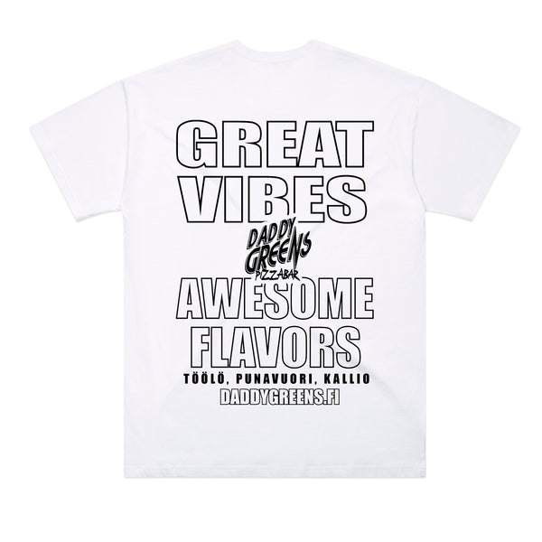 Daddy Greens GREAT VIBES T-paita, valkoinen