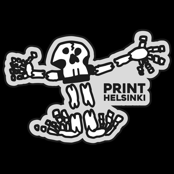Print Helsinki SKULLY T-paita musta